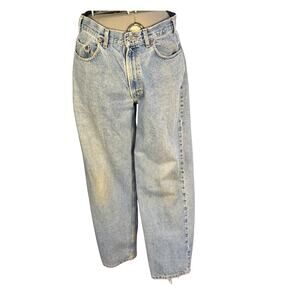 Vintage 90s Gap No 8 Relaxed Sunbleached Medium Wash Loose Tapered Jeans 36x32